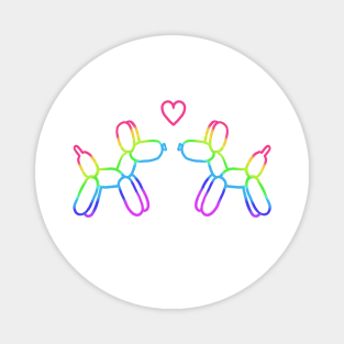 Rainbow Balloon Dogs in Love Magnet